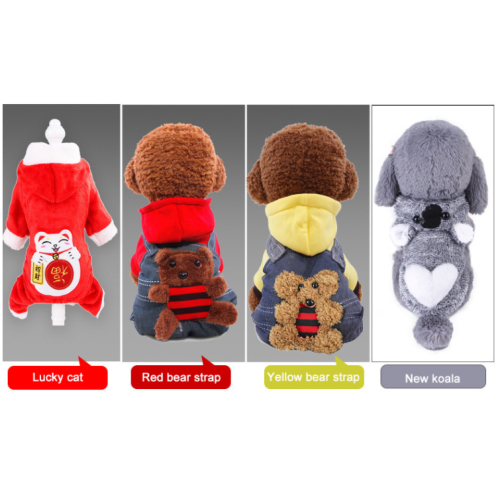 cotton fleece Pet jumpsuit cartoon dog winter coat